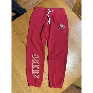 NFL San Francisco 49ers Jogger Sweatpants Small Red Fleece Logo Graphic